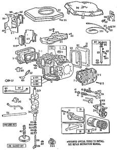 Cylinder Assembly Diagram and Parts List for 402700-402799  Briggs and Stratton Engine